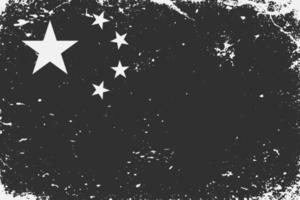 Grunge styled black and white flag China. Old vintage background vector