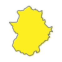 Simple outline map of Extremadura is a region of Spain vector