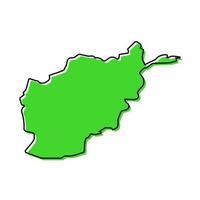 Simple outline map of Afghanistan. Stylized line design vector