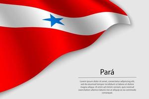 Wave flag of Para is a state of Brazi vector