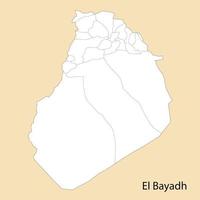 High Quality map of El Bayadh is a province of Algeria vector