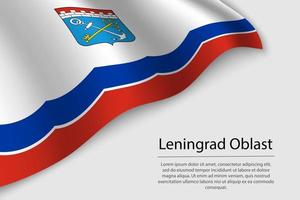 Wave flag of Leningrad Oblast is a region of Russia vector