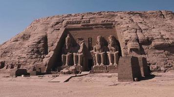 Abu Simbel Temple, Main Entrance and Statues, Ancient Egypt video