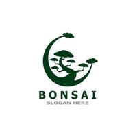 bonsai árbol planta vector logo ilustración