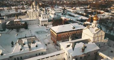 Aerial Panorama Of The Rostov Kremlin, Winter Russian Landscapes