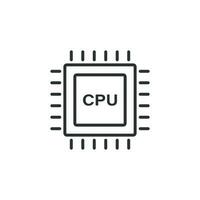 CPU for computer and smartphone icon in flat style. Processor chipset vector illustration on isolated background. Microchip sign business concept.