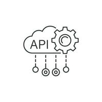 API icon in flat style. Software integration vector illustration on isolated background. Algorithm programming sign business concept.