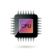 CPU for computer and smartphone icon in flat style. Processor chipset vector illustration on isolated background. Microchip sign business concept.