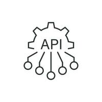 API icon in flat style. Software integration vector illustration on isolated background. Algorithm programming sign business concept.