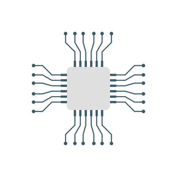 CPU for computer and smartphone icon in flat style. Processor chipset vector illustration on isolated background. Microchip sign business concept.