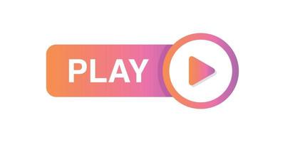 Play button icon in flat style. Media player vector illustration on isolated background. Video sign business concept.