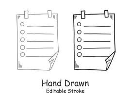 mano dibujado memorándum papel sábana icono en plano estilo. pegajoso Nota vector ilustración en aislado antecedentes. a hacer lista firmar negocio concepto.