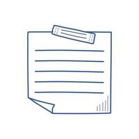 Hand drawn memo paper sheet icon in flat style. Sticky note vector illustration on isolated background.  To do list sign business concept.