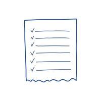 Hand drawn memo paper sheet icon in flat style. Sticky note vector illustration on isolated background.  To do list sign business concept.