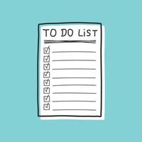 Hand drawn memo paper sheet icon in flat style. Sticky note vector illustration on isolated background.  To do list sign business concept.