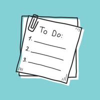 Hand drawn memo paper sheet icon in flat style. Sticky note vector illustration on isolated background.  To do list sign business concept.