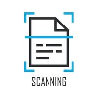 Scan document icon in flat style. Recognize text vector illustration on isolated background. File scanner sign business concept.