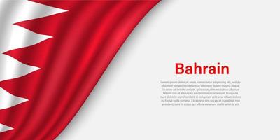 Wave flag of Bahrain on white background. vector