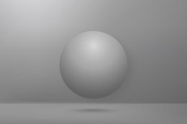 3d realistic sphere on white background.