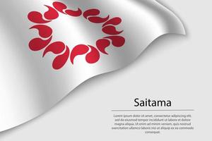 Wave flag of Saitama is a region of Japan vector