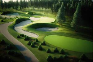 Photo realistic Golf course field.