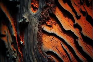 Close-up of an interesting textured surfaces bark of a tree. photo