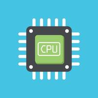 CPU for computer and smartphone icon in flat style. Processor chipset vector illustration on isolated background. Microchip sign business concept.