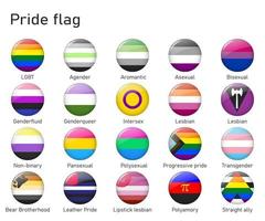 LGBT community pride flag vector set template for your design