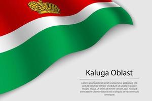 Wave flag of Kaluga Oblast is a region of Russia vector