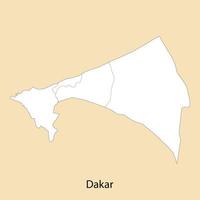 High Quality map of Dakar is a region of Senegal, vector