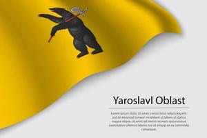 Wave flag of Yaroslavl Oblast is a region of Russia vector
