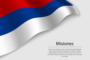 Wave flag of Misiones is a state of Argentina vector