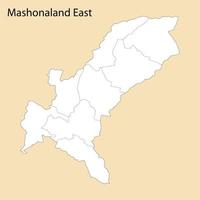 High Quality map of Mashonaland East is a region of Zimbabwe vector