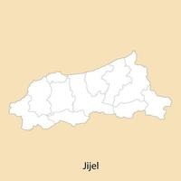 alto calidad mapa de jijel es un provincia de Argelia vector
