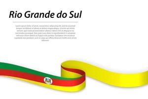 ondulación cinta o bandera con bandera de rio grande hacer sul vector