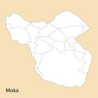 High Quality map of Moka is a region of Mauritius vector