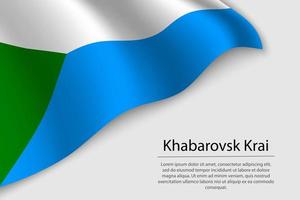 ola bandera de jabárovsk Krai es un región de Rusia vector