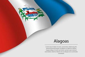 Wave flag of Alagoas is a state of Brazi vector