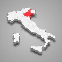 región ubicación dentro Italia 3d mapa modelo para tu diseño vector