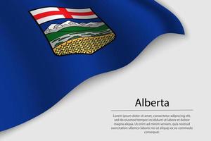 Wave flag of Alberta is a region of Canada vector