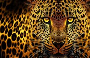 leopardo. Tigre rostro. salvaje animales ai generado foto