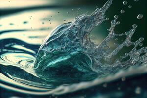 Something fell into the water and make the water ripple. photo
