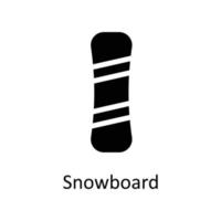 tabla de snowboard vector sólido iconos sencillo valores ilustración valores