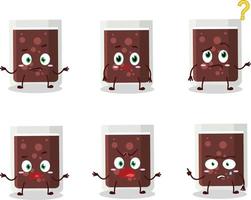 Cartoon character of glass of cola with what expression vector