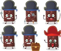 Cartoon character of glass of cola with various pirates emoticons vector