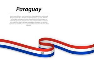 Waving ribbon or banner with flag of Paraguay vector