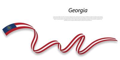 Waving ribbon or stripe with flag of Georgia vector