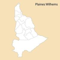 alto calidad mapa de llanuras wilhems es un región de Mauricio vector