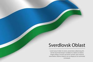 Wave flag of Sverdlovsk Oblast is a region of Russia vector