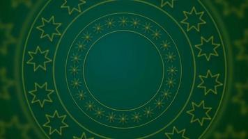 animiert dekoriert Muster, Ornamente Kreis Hintergrund Vorlage. Ramadan und glücklich eid islamisch Ferien Banner Vorlage mit orientalisch oder islamisch geometrisch Ornamente Animation Hintergrund 4k Auflösung